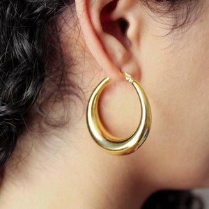 Gold Bold Hoop Earrings- Fat Hoop Earrings